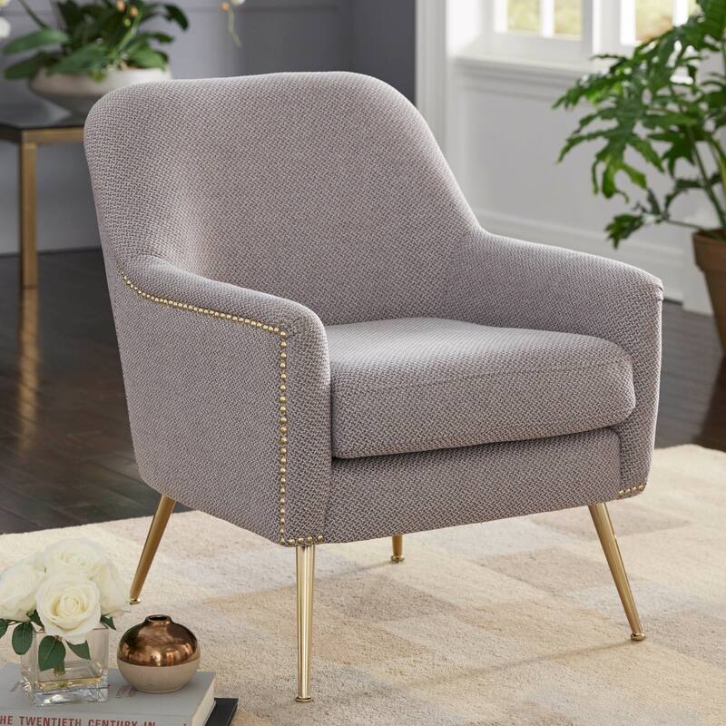 Lifestorey Vita Mid-century Upholstered Accent Chair - Textured Grey