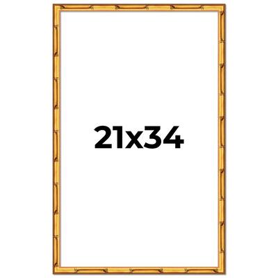 21x34 Frame Gold Bamboo Picture Frame Modern Photo Frame Includes UV Acrylic Shatter Guard Front Acid Free Foam Backing Board
