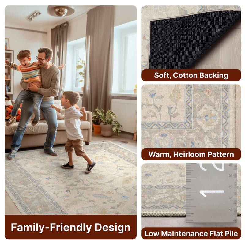 Well Woven Ushak Mardin Updated Traditional Boho Flat-Weave Area Rug