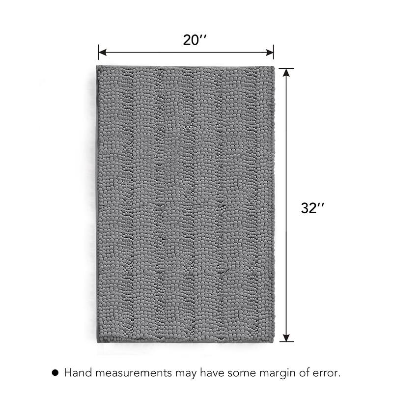 Deconovo Non Slip Chenille Striped Bath Mat Soft Durable