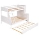 preview thumbnail 9 of 10, Convertible Twin Over Full Bunk Bed with Trundle, 12 Storage Shelves, and Safety Guardrails