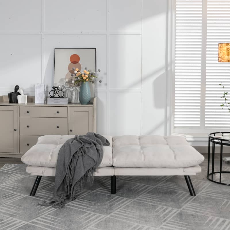 Roomfitters Modern Convertible Sofa Bed, Folding Futon Couch with Adjustable Backrest, Compact Upholstered Sleeper