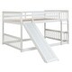 preview thumbnail 12 of 13, Modern & Clean Design Full over Full Multiple Functional Sturdy Wood Bunk Bed with Slide and Ladder, Easy Assembling, Grey
