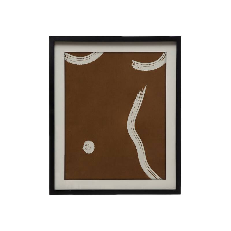 Wood Framed Glass Wall Décor with Abstract Design