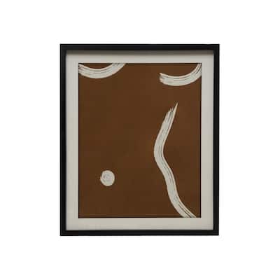 Wood Framed Glass Wall Décor with Abstract Design