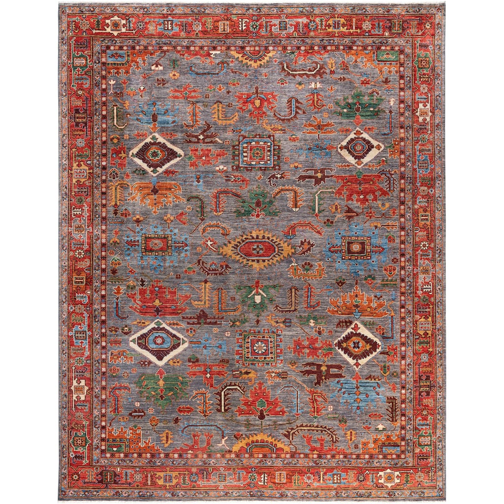 Serapi One-of-a-Kind Hand-Knotted Area Rug - Gray - 9' 3" x 11' 9"