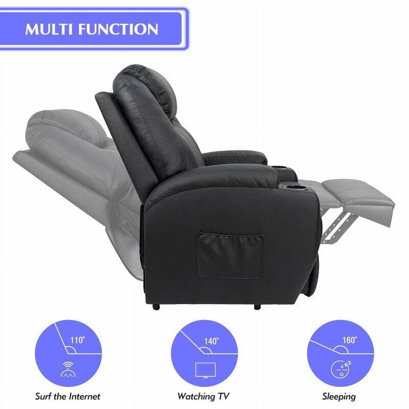 Furniwell Power Lift Recliner Chair for Elderly with Heat, Side Pocket, Living room