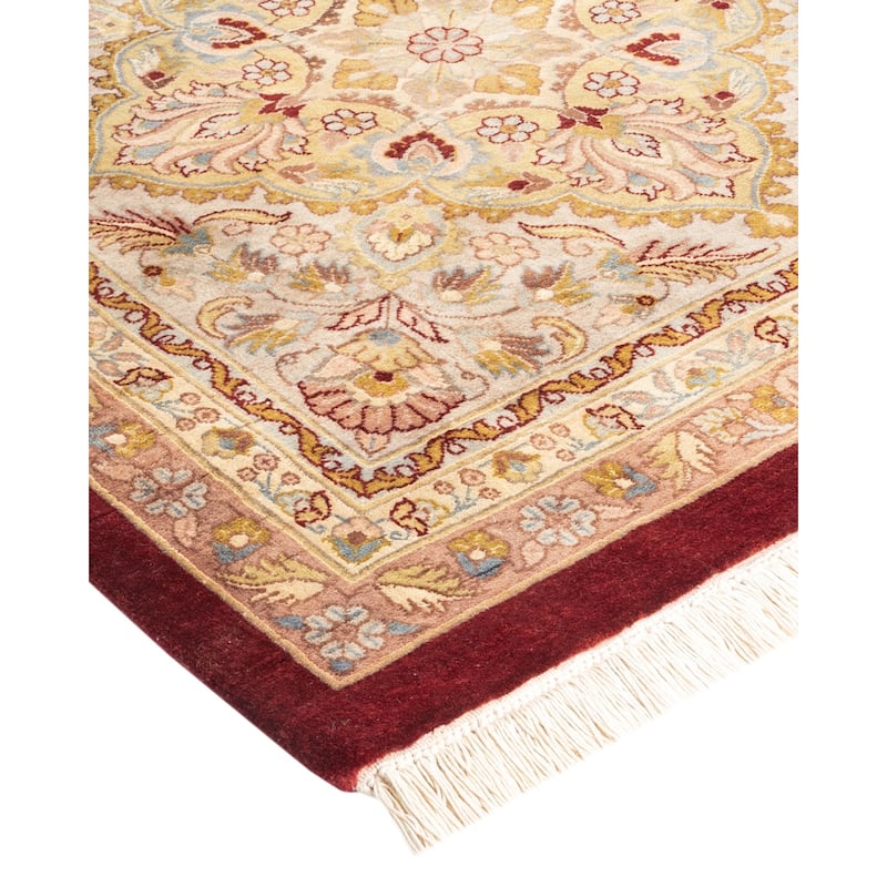 Overton Hand Knotted Wool Vintage Inspired Traditional Mogul Red Area Rug - 9 x 12