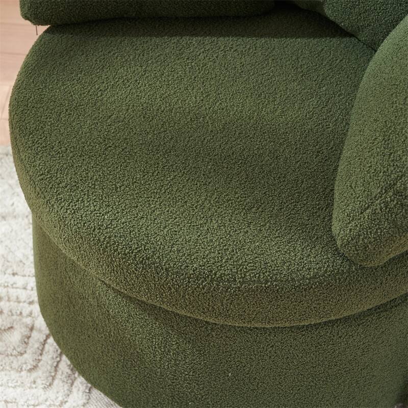 Teddy Fabric Swivel And Storage Chair w/Back Cushion For Living Room
