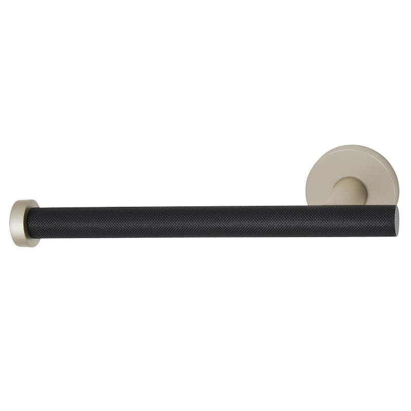 Alno A9466L-KNURLED Vita Bella Modern Diamond Knurled Bar Left Side - Matte Nickel / Matte Black