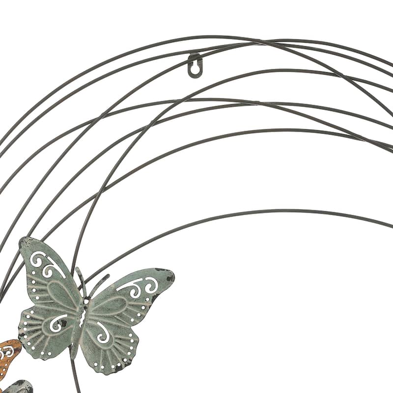 Metal Butterflies Moon Indoor/Outdoor Wall Decor
