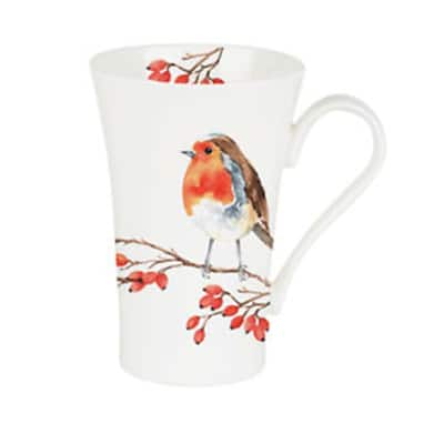 Roy Kirkham LATTE MUG 600ML-ROBIN - Set of 2, Bone China Made in England