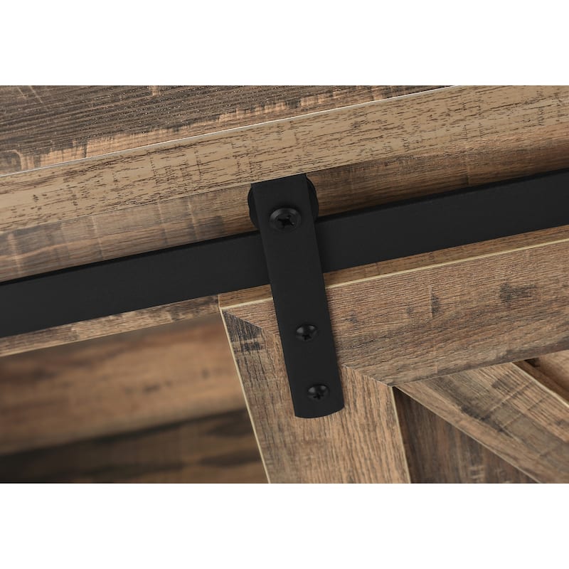 Modern Farmhouse 60" TV Stand, Reclaimed Wood Look, Sliding Barn Doors, Storage Cabinets for Entertainment Center