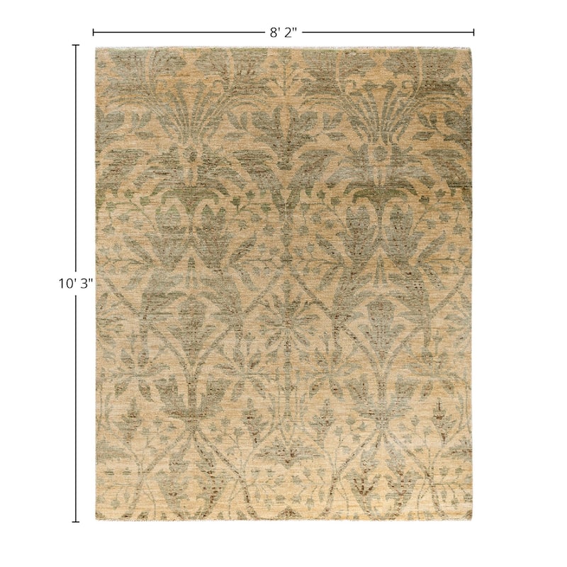 Oushak One-of-a-Kind Handmade Area Rug, Yellow - 8' 2" x 10' 3"
