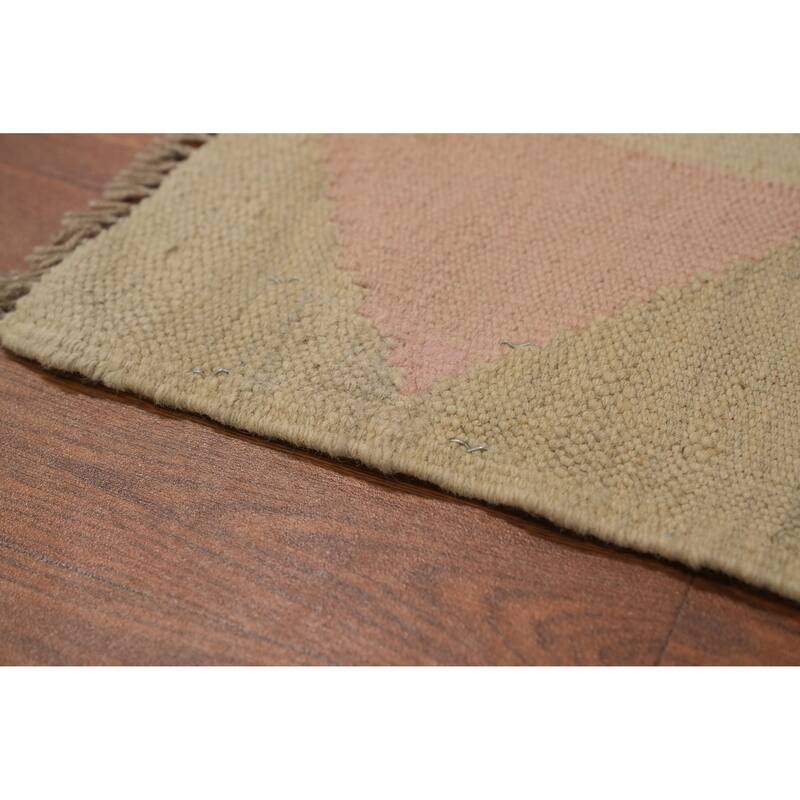 Hand Woven Southwestern Wool Blue Multi-Colored Area Rug - 6' 2'' X 4' 1''