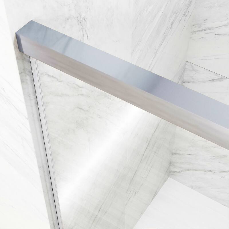 VIGO Satro E-Class 52 to 60 in. W x 74 in. H Semi-Frameless Double-Sliding Shower Door with Clear Tempered Glass