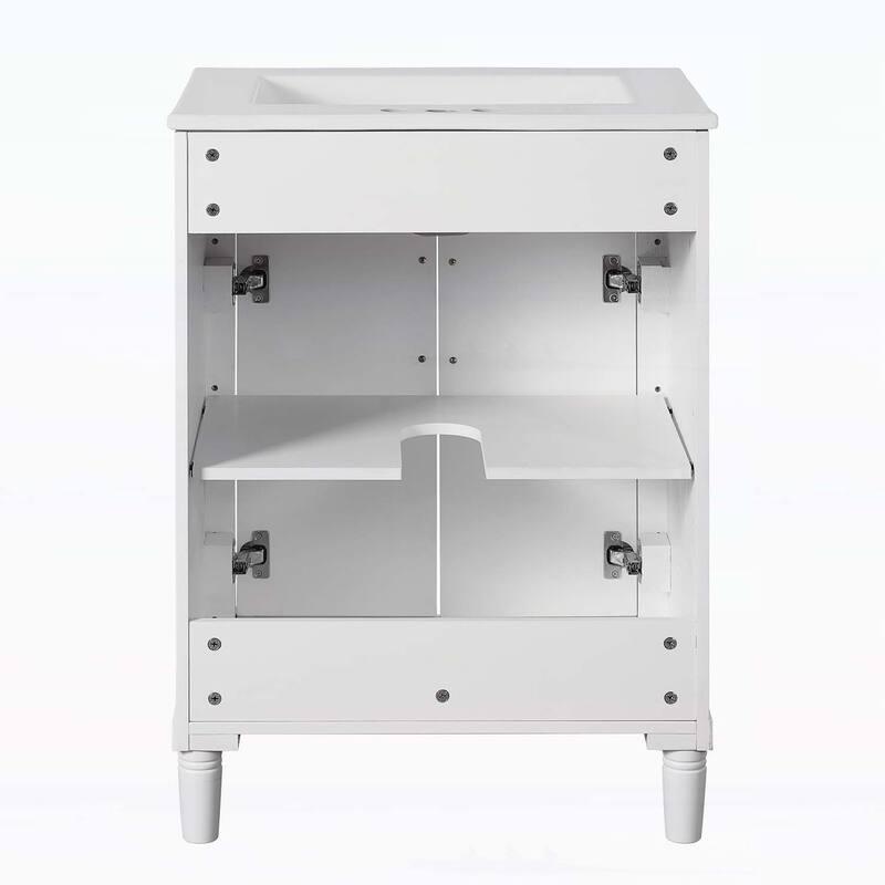 24" Bathroom Vanity with Integrated Ceramic Sink