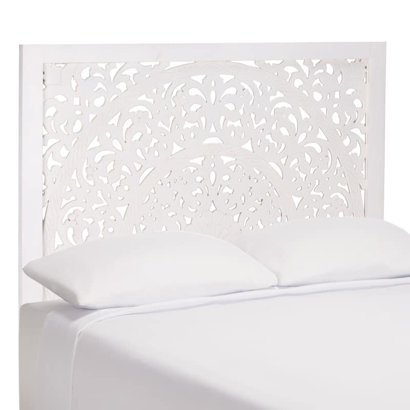 SAFAVIEH Home Remedy Grey Walnut Cut-Out Pattern Headboard