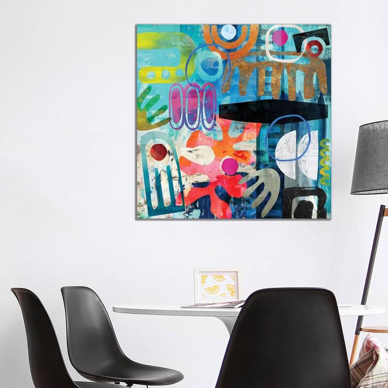 iCanvas "Tribal Abstract Blue" by Nikki Chu Canvas Print - 37x37x1.5