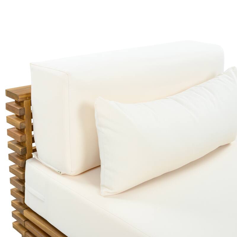 Christopher Knight Home - Solvane Outdoor Solid Wood Conversation Set with Cushions and Side Table