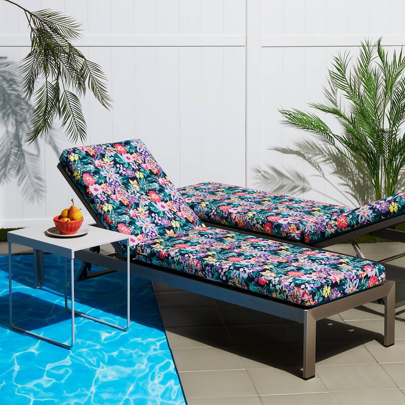 Vera Bradley by Classic Accessories Water-Resistant Patio Chaise Lounge Cushion