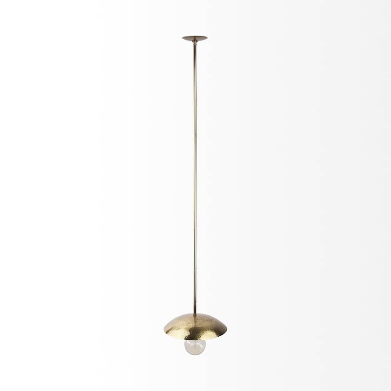 Garnet 13L x 13W Gold Hammered Metal Pendant Light - 14.5L x 14.5W x 3.3H