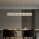 preview thumbnail 8 of 9, 36" Modern Chrome Long Luxury Crystal Chandelier Rectangular Dimmable Light Fixture for Dining Room Living Room - N/A