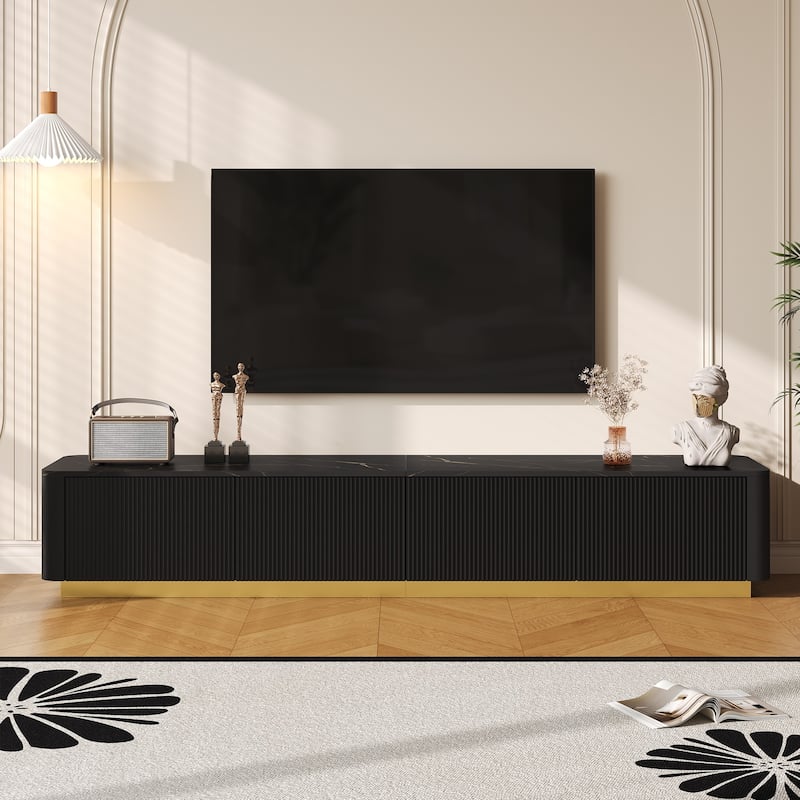 TV Stand with Sleek Design - Black