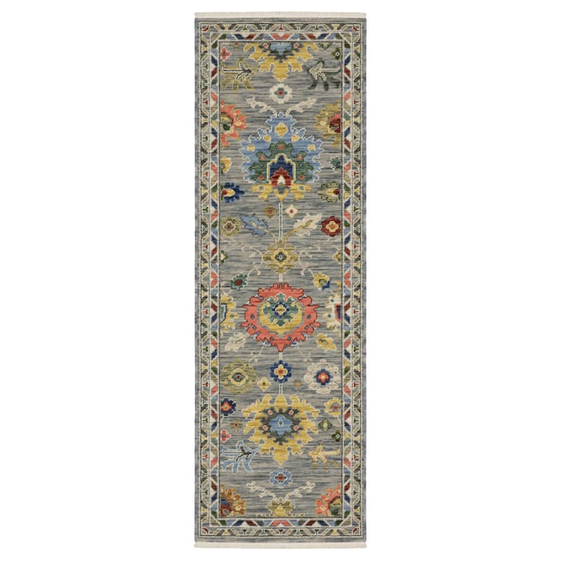 Style Haven Lawson Vintage Oriental Area Rug - 2' x 6' - Grey/ Multi