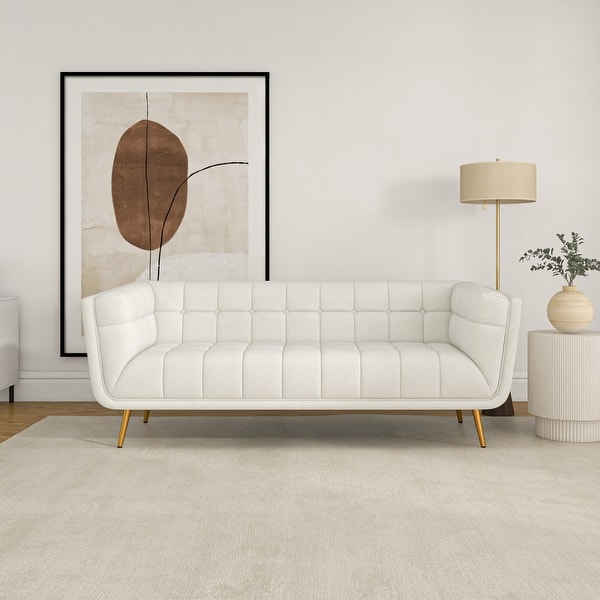 Kameron Luxury Modern Tufted Boucle Fabric Living Room Cream Couch - Bed Bath & Beyond