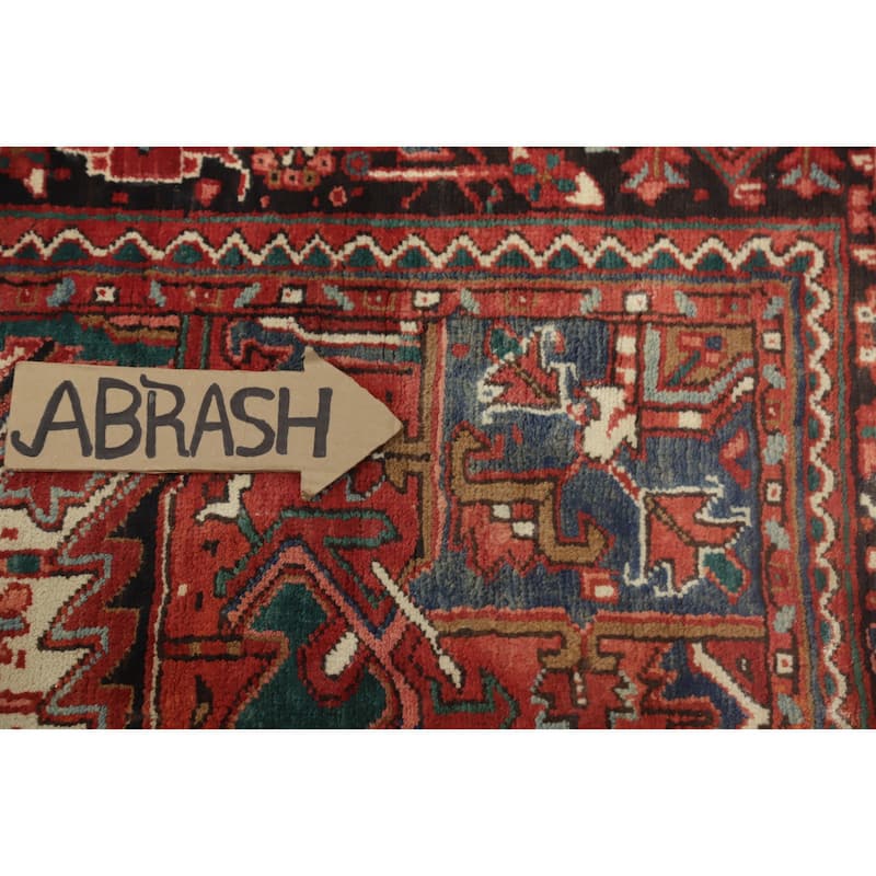 Hand Knotted Oriental 100% Wool Carpet Traditional Medallion Red Heriz Area Rug - 11' 0'' X 8' 0''