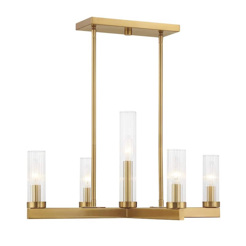 Warm Brass Five Light Chandelier from the Carina Collection