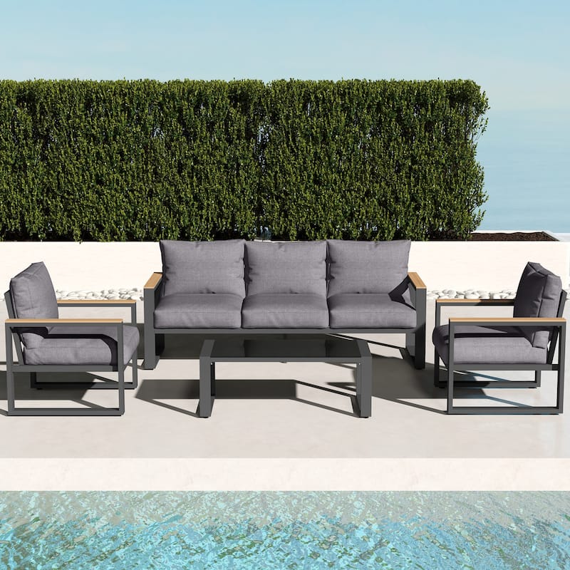 4 Piece Outdoor Conversation Set with Coffee Table