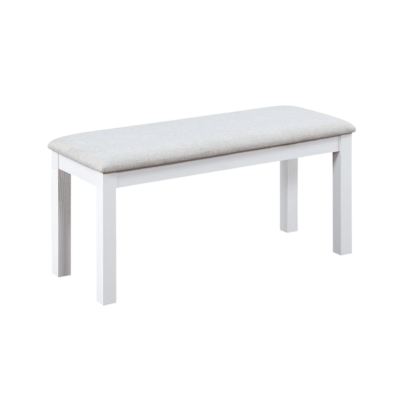 GDFStudio - Elmsley 6-Piece Classic Wooden Dining Table Set with 4 Upholstered Chairs and Bench