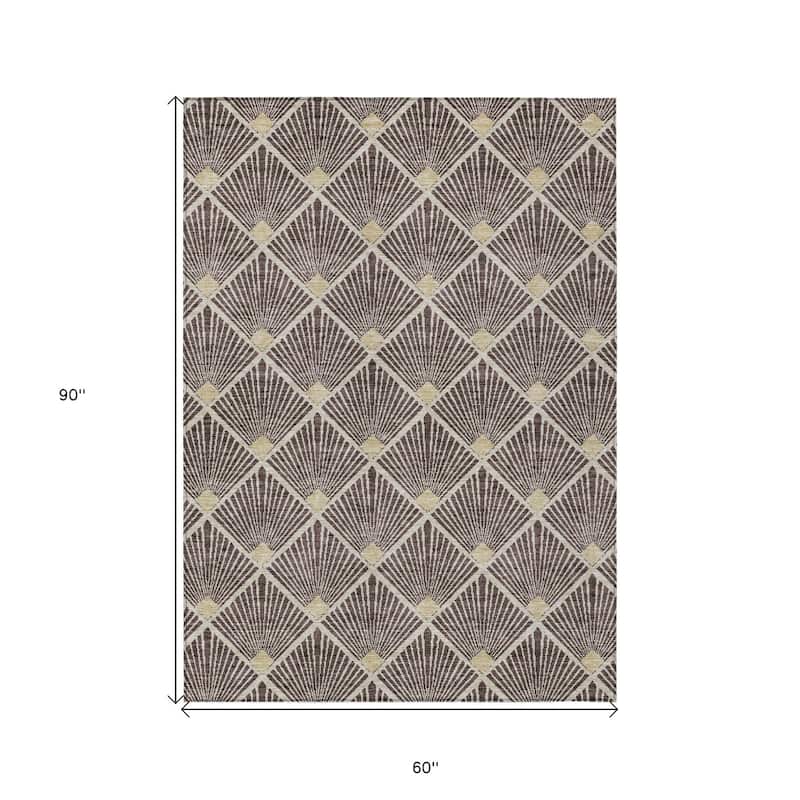 HomeRoots Geometric Transitional Rectangle Outdoor Rug