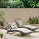 preview thumbnail 23 of 54, Salem Outdoor Wicker Lounge with Water Resistant Cushion (Set of 2) by Christopher Knight Home Grey + Charcoal