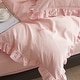 preview thumbnail 4 of 7, Pink Ruffle Duvet Cover, Fitted Bedding Set, 100% Cotton