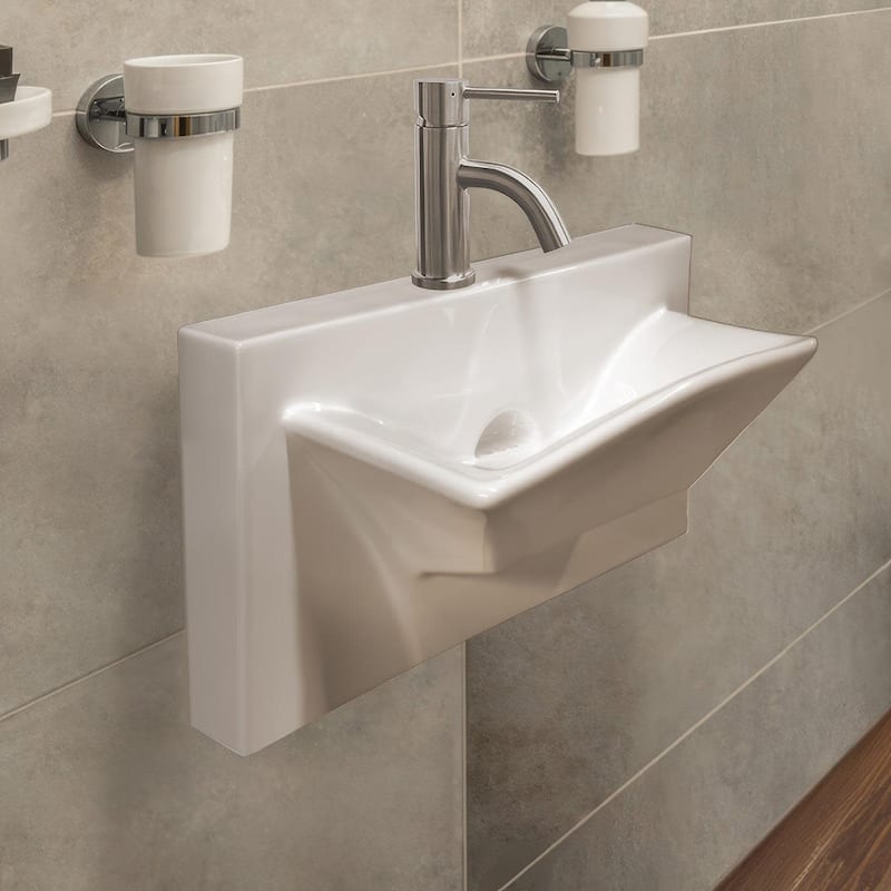 Whitehaus Isabella 27-7/8" Rectangular Porcelain Wall Mounted Bathroom
