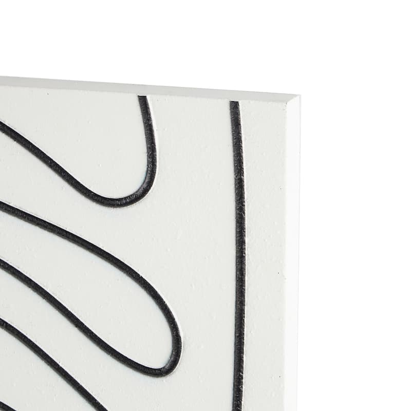 Wood Geometric Wall Art with Black Accents - Set of 2 White - Roche River Decor
