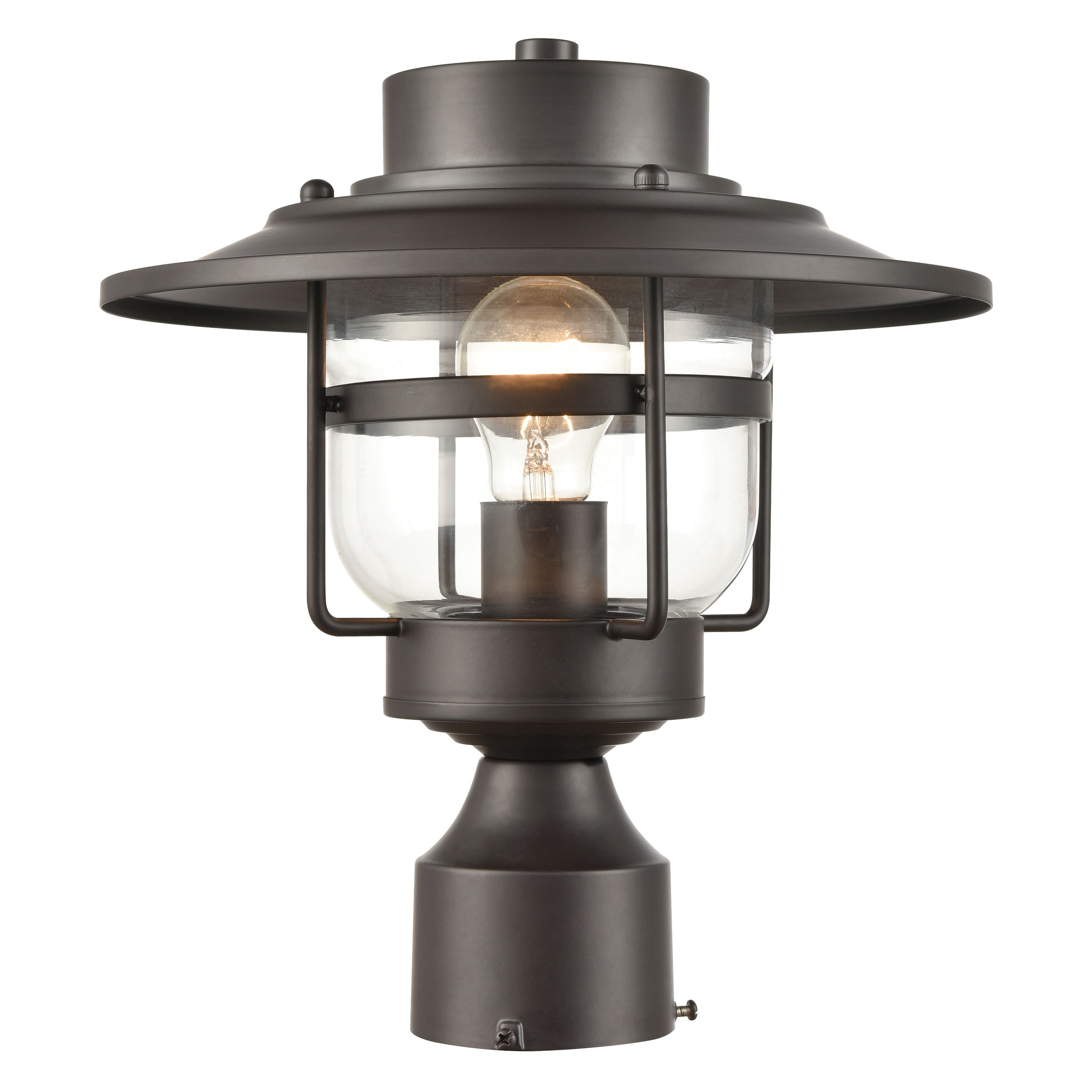 Elk Home Renninger Oiled Bronze With Clear Glass 1 Light Post Light