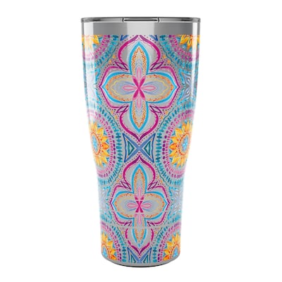 Tervis Traveler Bright Mandala Triple Walled Insulated Travel Tumbler, Stainless Steel - 30oz