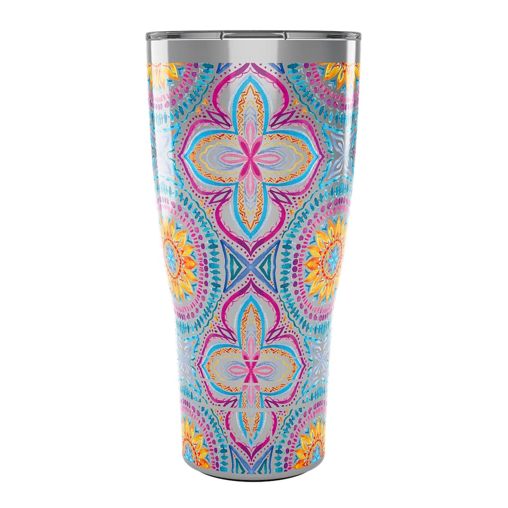 Tervis Traveler Bright Mandala Triple Walled Insulated Travel Tumbler, Stainless Steel - 30oz