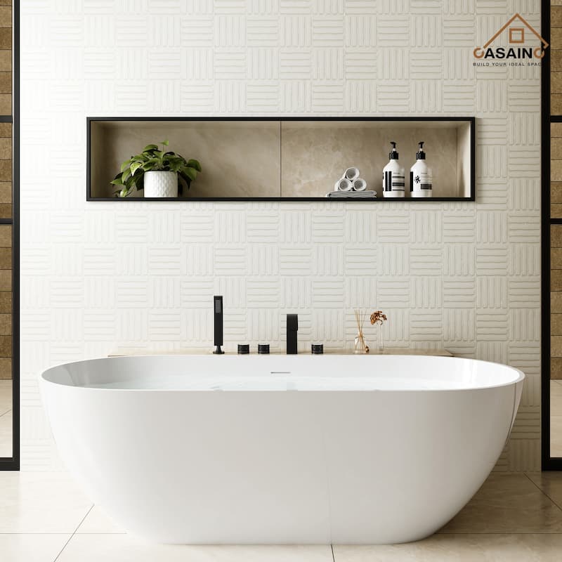 Waterfall 3-Handles Deck-Mount Roman Tub Faucet with Hand Shower (Valve Included)