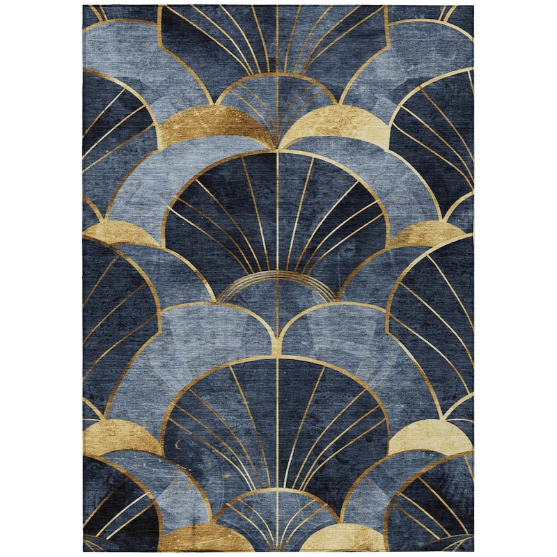Machine Washable Indoor/Outdoor Glam Floral Chantille Rug