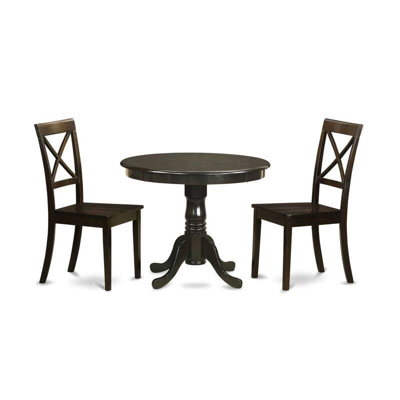 Round Dining Table Set with Chairs - 36 Inch Kitchen Table & 2 Dining Chairs