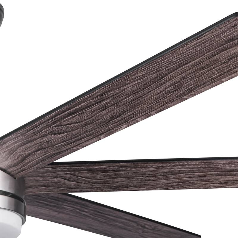 Integrated LED Brushed Nickel Plywood Ceiling Fan w/Remote Control