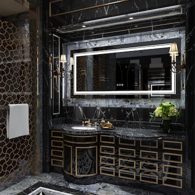 Super Luxury Jumbo LED Mirror Wall Vanity Anti-Fog Mirrors with Plug