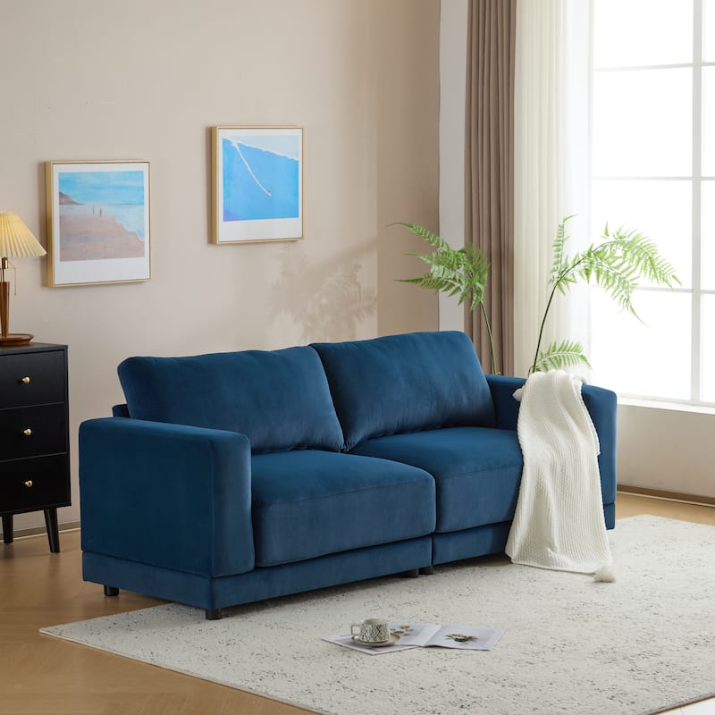 81" Classic Polyester 3-Seater Sofa with Soft Fabric Upholstery