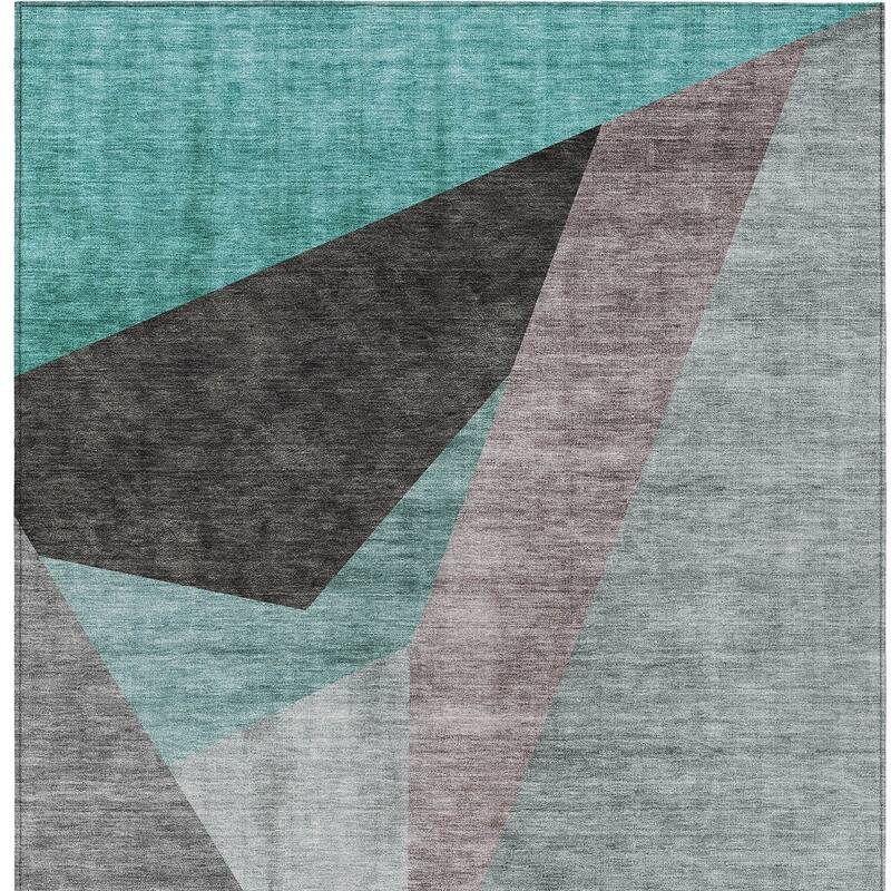 HomeRoots Abstract Transitional Rectangle Outdoor Rug