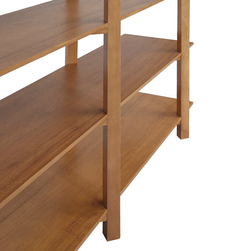 Christopher Knight Home - Farmhouse Pine Wood 6-Tier Open Shelf Bookcase with Acacia Veneer